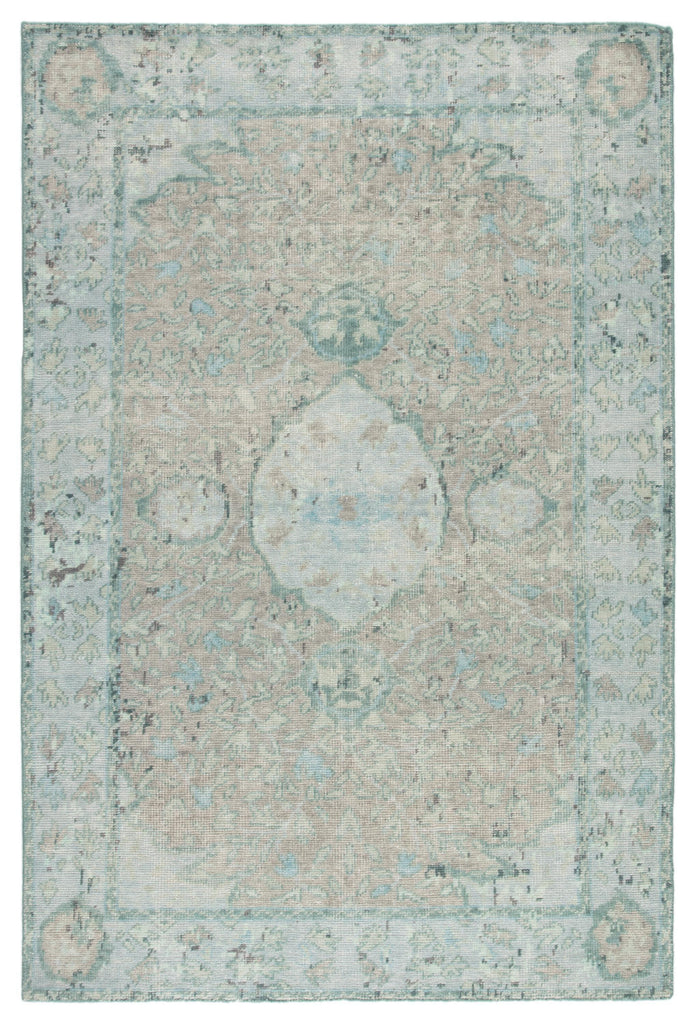 Jaipur Living Kai Alessia Border Aqua / Beige 6' x 9' Rug