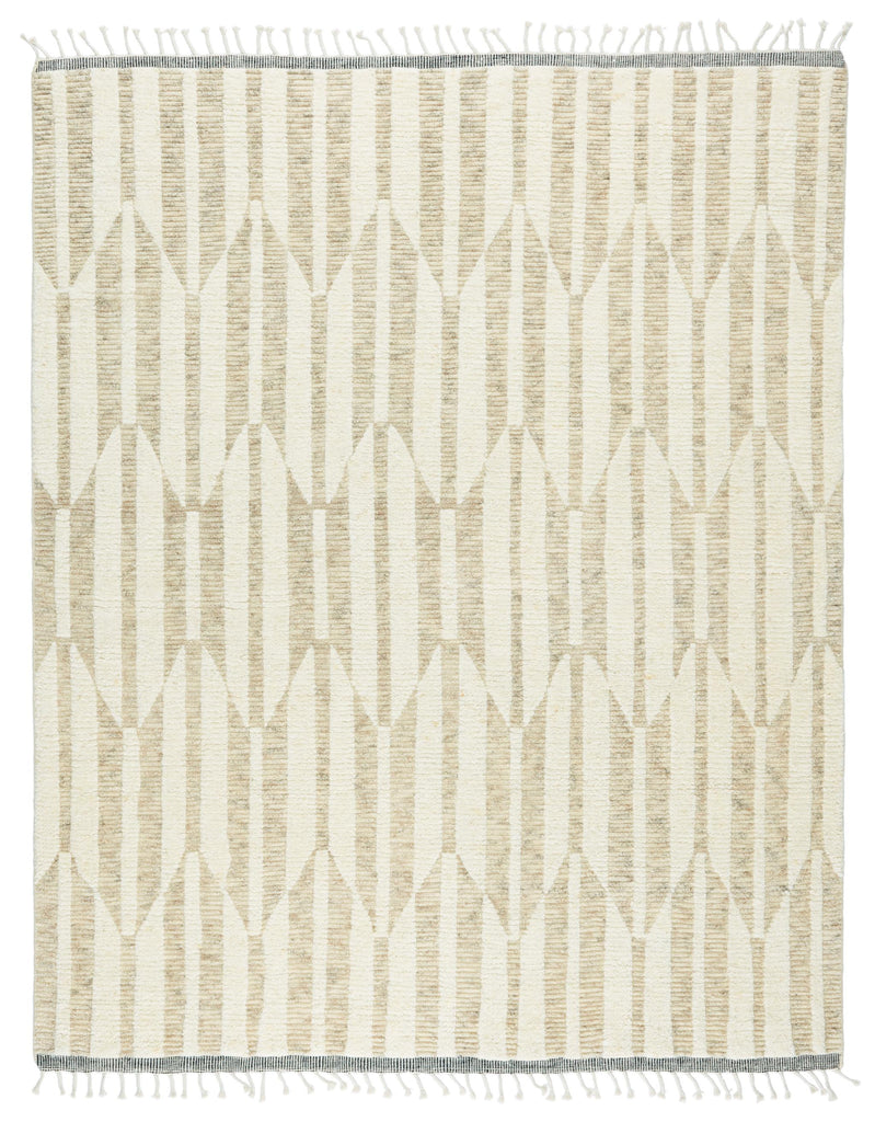 Jaipur Living Quest Hand-Knotted Geometric Beige/ Ivory Area Rug (10'X14')