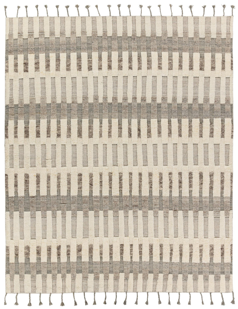 Jaipur Living Izza Hand-Knotted Striped Cream/ Taupe Area Rug (10'X14')