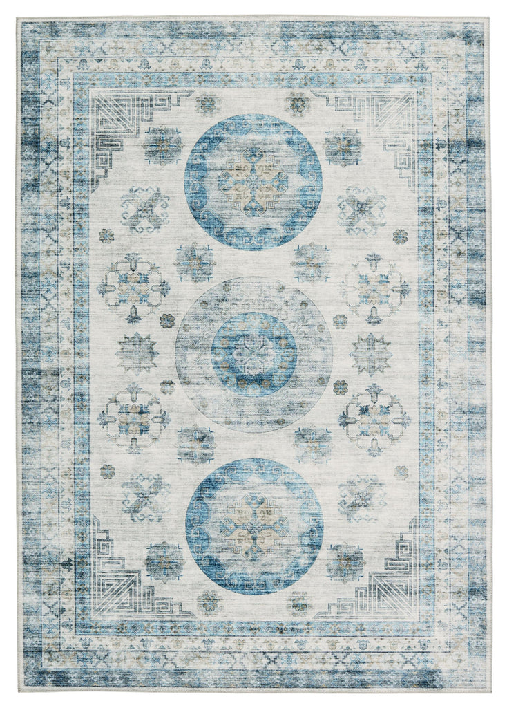 Vibe By Jaipur Living Nyria Medallion Blue/ Light Gray Area Rug (5'3"X7'6")