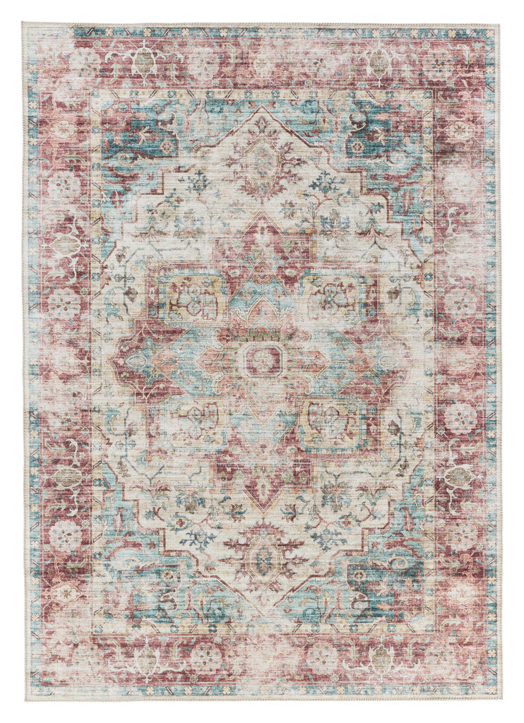 Jaipur Living Kalesi Vandran Medallion Dark Red / Teal 5'3" x 7'6" Rug