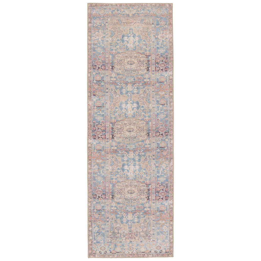 Jaipur Living Kindred Geonna Medallion Blue / Beige 2'6" x 7'6" Rug