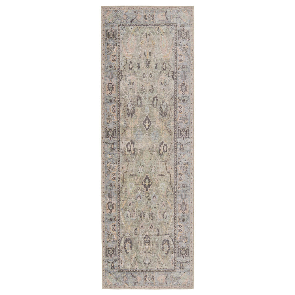 Jaipur Living Kindred Avin Oriental Green / Blue 2'6" x 7'6" Rug