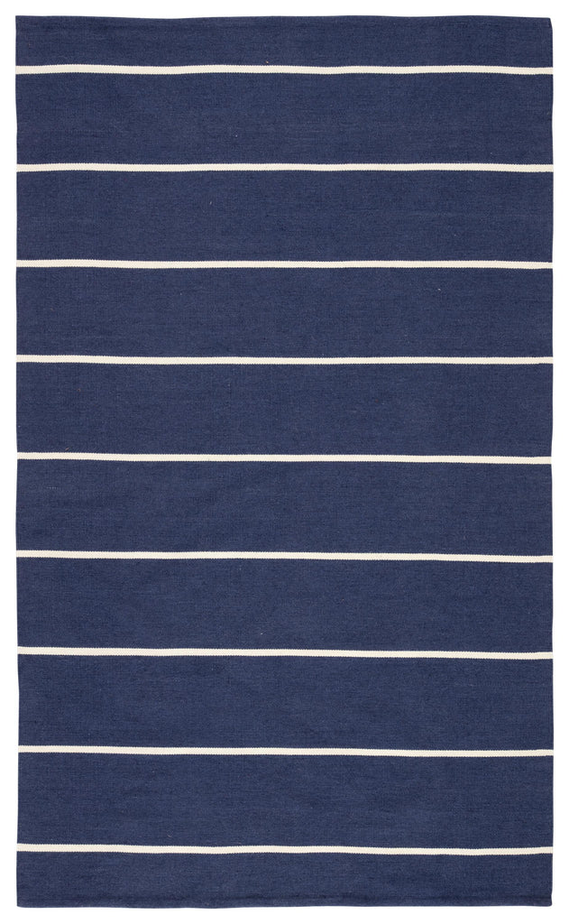 Jaipur Living Corbina Indoor/ Outdoor Striped Dark Blue/ Ivory Area Rug (5'X8')