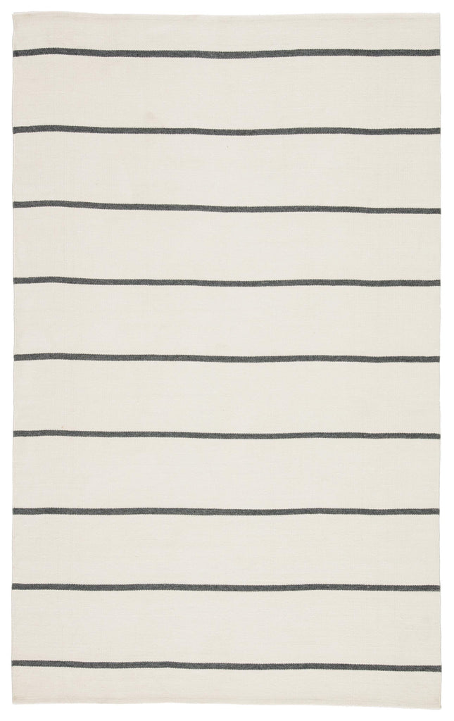 Jaipur Living Corbina Indoor/ Outdoor Striped Ivory/ Dark Gray Area Rug (7'6"X9'6")