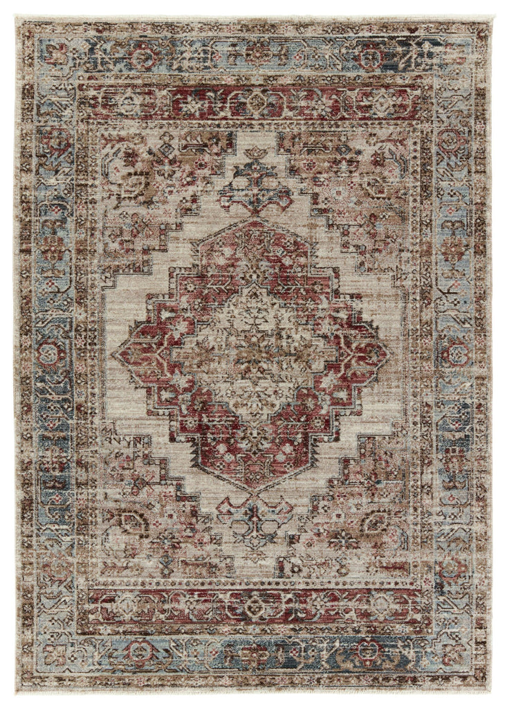 Jaipur Living Leila Emory Medallion Red / Blue 4' x 5'2" Rug