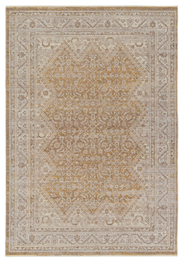 Jaipur Living Leila Harriet Medallion Gold / Light Gray 4' x 5'2" Rug