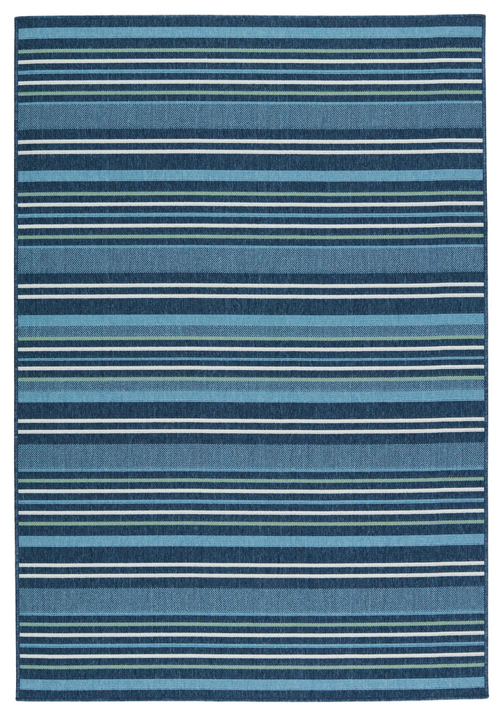 Vibe By Jaipur Living Elara Indoor/ Outdoor Striped Blue/ Green Runner Rug (2'6"X8')