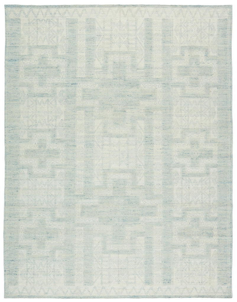 Jaipur Living Cirus Hand-Knotted Geometric Light Blue/ Ivory Area Rug (6'X9')