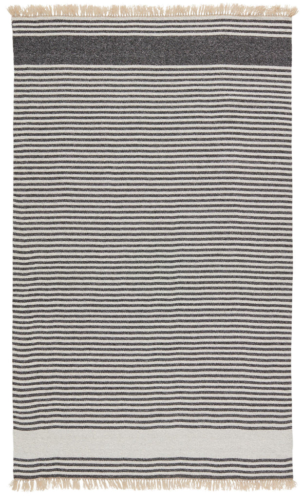 Vibe By Jaipur Living Strand Indoor/ Outdoor Striped Dark Gray/ Beige Area Rug (4'X6')