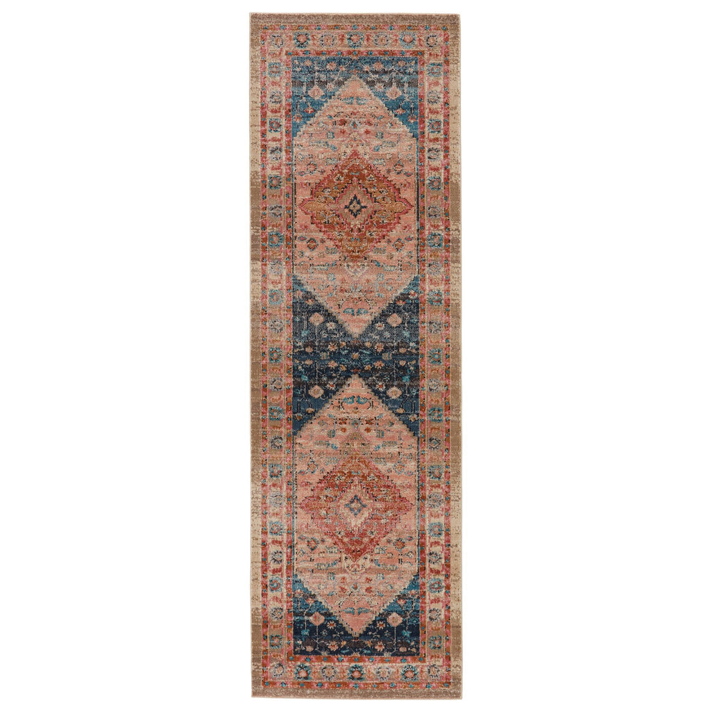 Vibe By Jaipur Living Elizar Medallion Blush/ Dark Blue Runner Rug (2'6"X8')