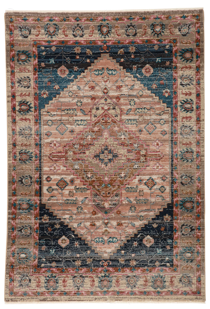 Vibe By Jaipur Living Elizar Medallion Blush/ Dark Blue Area Rug (7'10"X11'1")