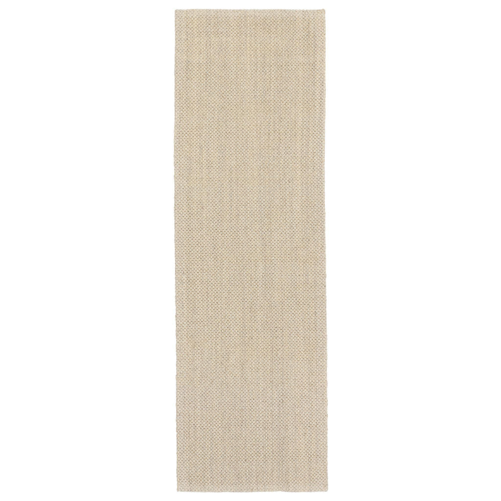 Jaipur Living Naturals Sanibel Naples Solid White / Taupe 3' x 12' Rug