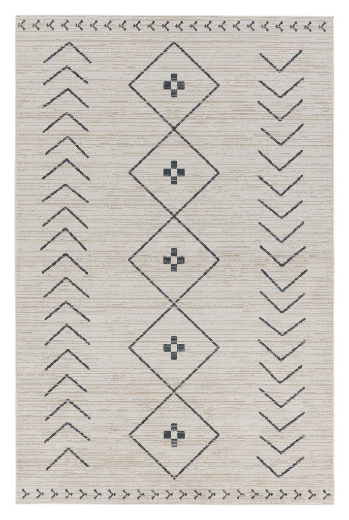 Vibe By Jaipur Living Taos Tribal Cream/ Dark Slate Area Rug (5'3"X8')