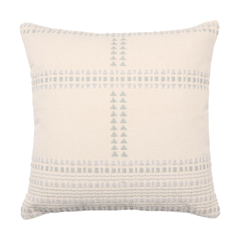 Jaipur Living Aryn Striped Cream/ Light Blue Pillow Cover (22" Square)