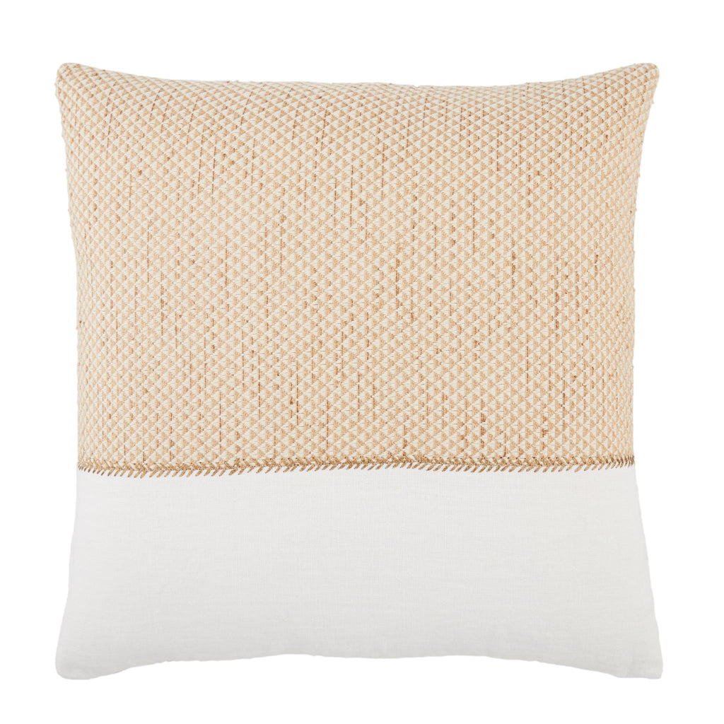 Jaipur Living Sila Geometric Gold/ White Pillow Cover (22" Square)