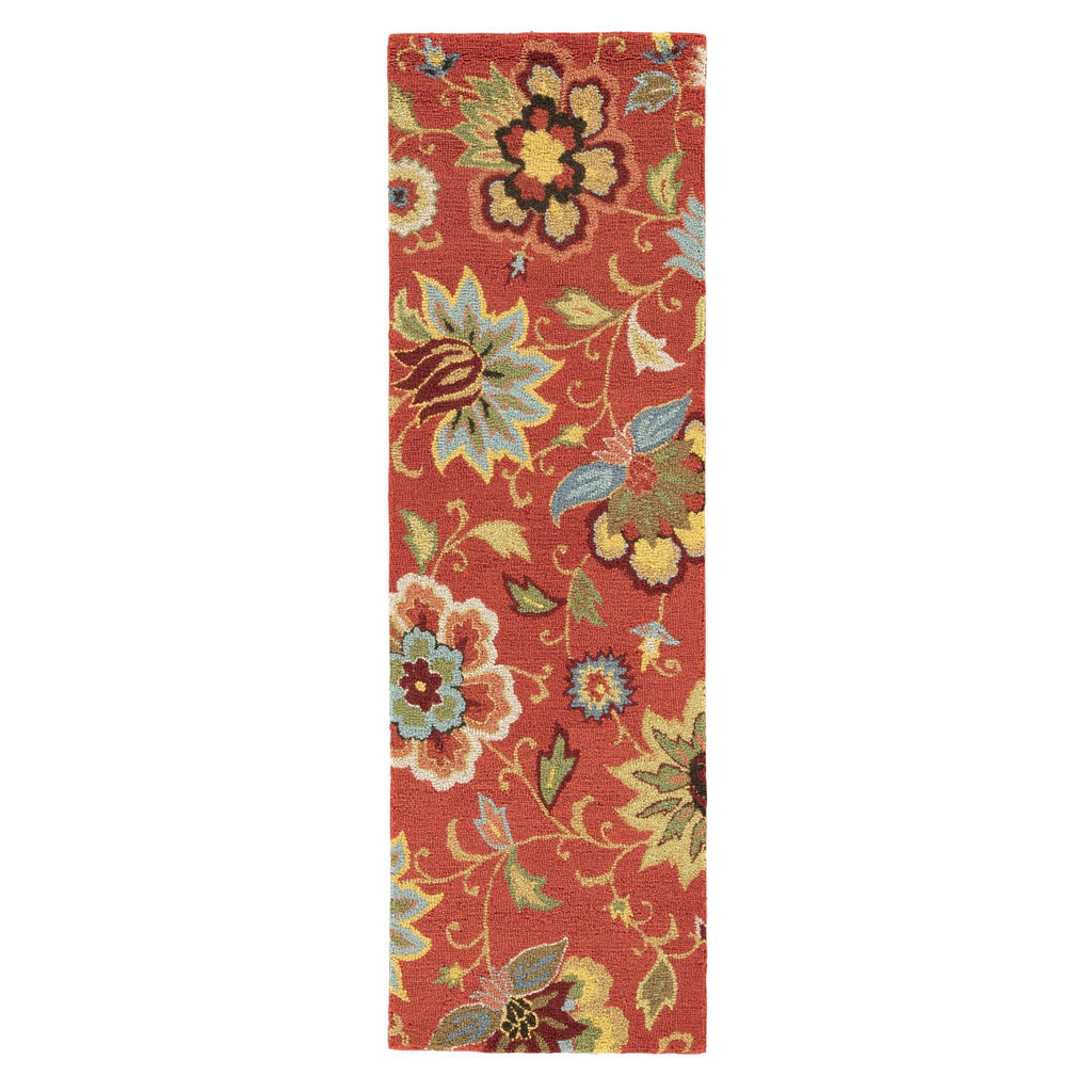 Jaipur Living Hacienda Zamora Floral Red / Multicolor 2'6" x 8' Rug