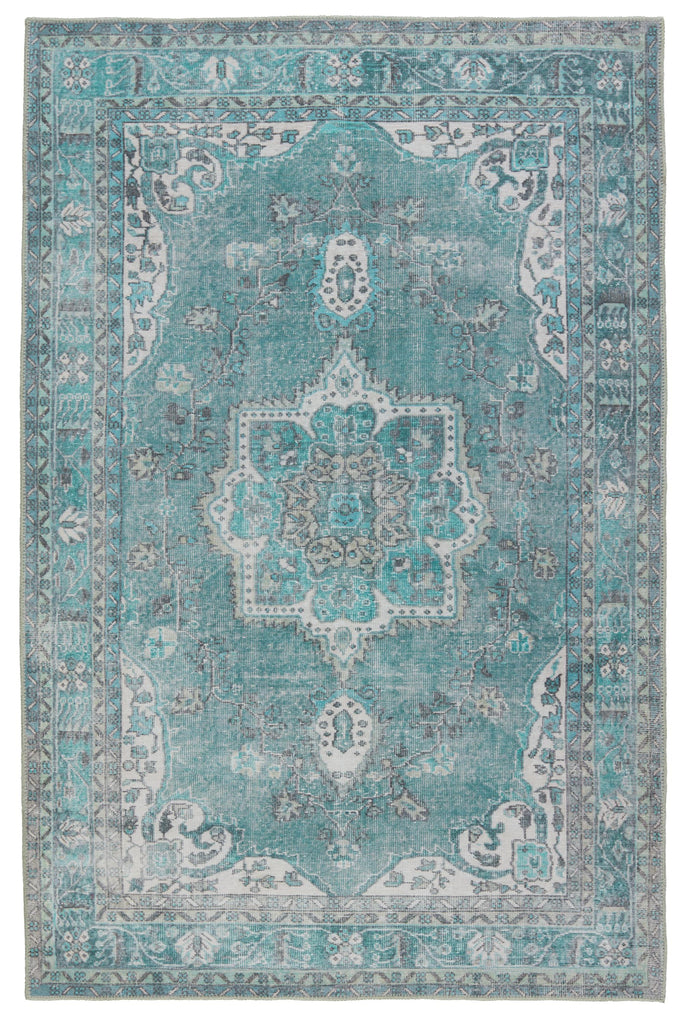 Kate Lester + Jaipur Living Tamara Medallion Teal/ Green Area Rug (9'X12')