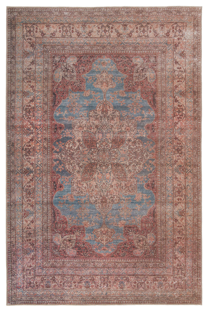 Kate Lester + Jaipur Living Vacherie Medallion Red/ Blue Area Rug (5'X7'6")