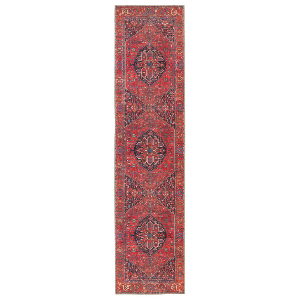 Jaipur Living Harman Eterna Medallion Red / Blue 2'6" x 10' Rug