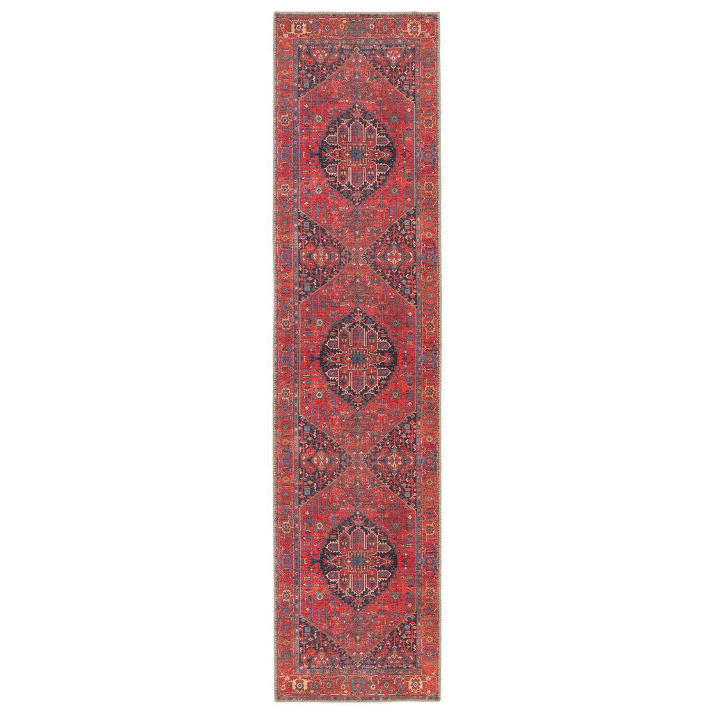 Kate Lester + Jaipur Living Eterna Medallion Red/ Blue Runner Rug (2'6"X10')