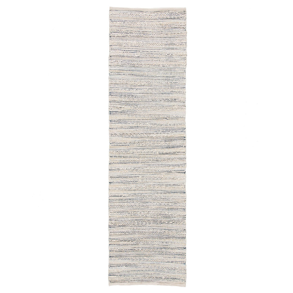 Jaipur Living Canterbury Natural Striped White/ Blue Runner Rug (2'6"X9')