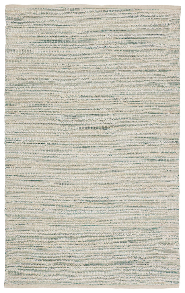 Jaipur Living Canterbury Natural Striped White/ Turquoise Area Rug (8'X10')