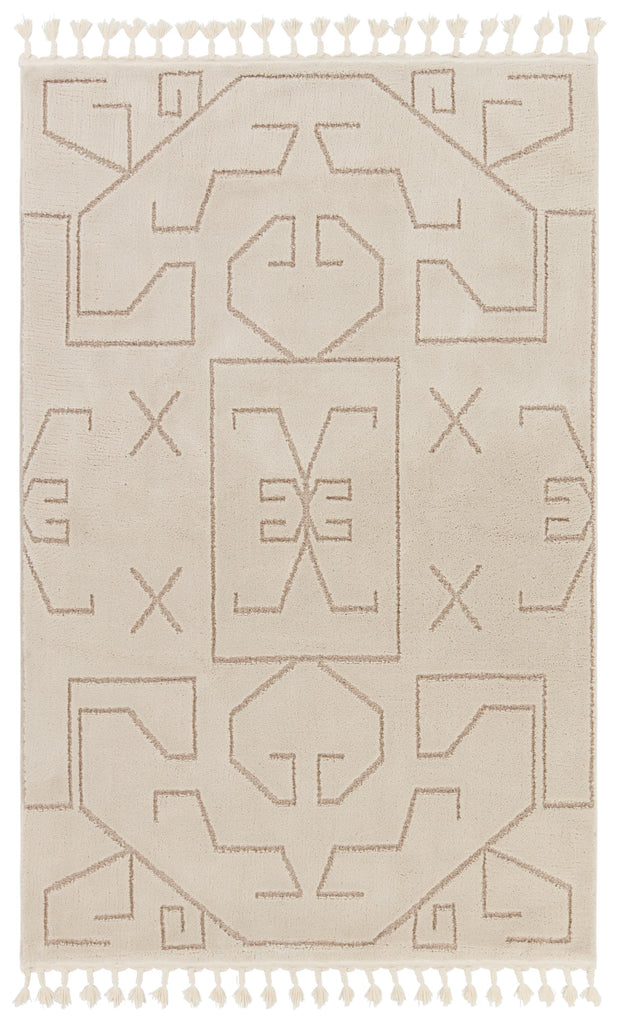 Vibe By Jaipur Living Cree Geometric Ivory/ Beige Runner Rug (2'5"X10')