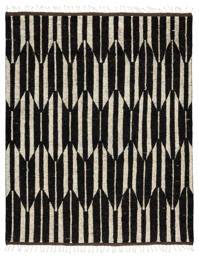 Jaipur Living Quest Hand-Knotted Geometric Dark Brown/ Ivory Area Rug (9'X12')