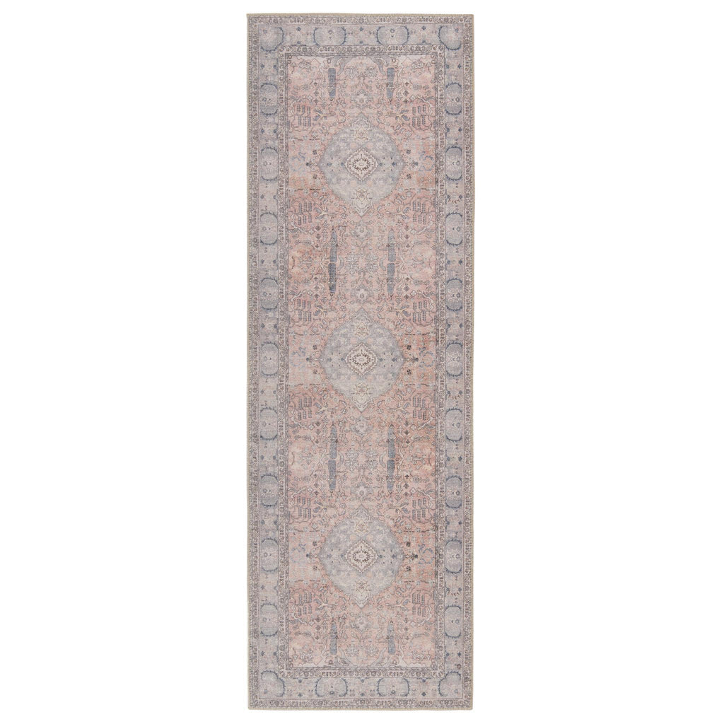 Jaipur Living Kindred Kadin Medallion Pink / Blue 2'6" x 7'6" Rug