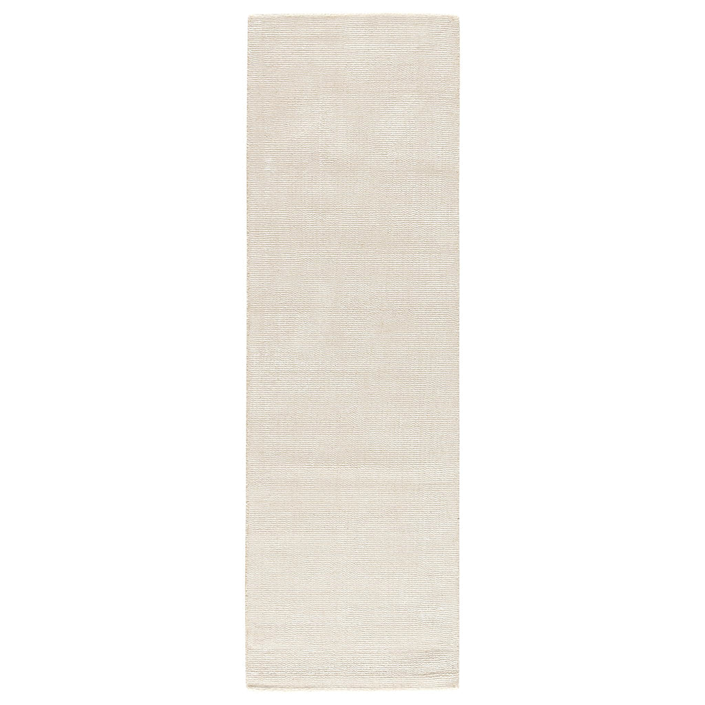 Jaipur Living Kelle Handmade Solid White/ Beige Runner Rug (2'6"X8')