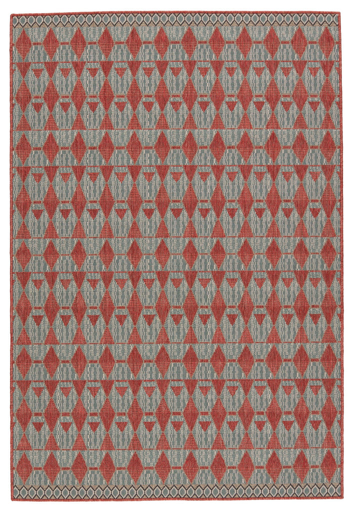 Jaipur Living Mahaba Maji Geometric Red / Sea Green 9' x 12' Rug