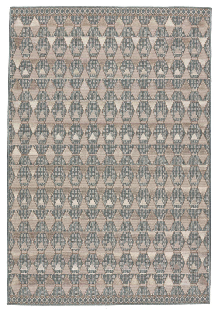 Jaipur Living Mahaba Maji Geometric Sea Green / Beige 5'6" x 7'6" Rug