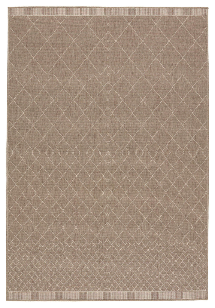 Vibe By Jaipur Living Almasi Indoor/ Outdoor Trellis Dark Taupe/ Beige Area Rug (5'6"X7'6")