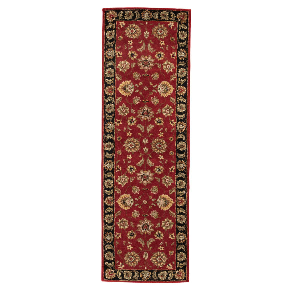 Jaipur Living Anthea Handmade Floral Red/ Black Runner Rug (3'X12')