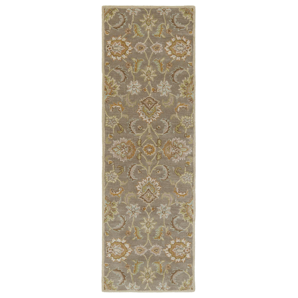 Jaipur Living Mythos Abers Floral Gray / Beige 2'6" x 8' Rug