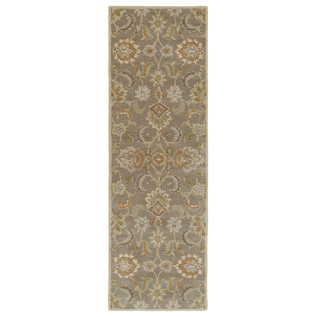 Jaipur Living Abers Handmade Floral Gray/ Beige Runner Rug (2'6"X8')