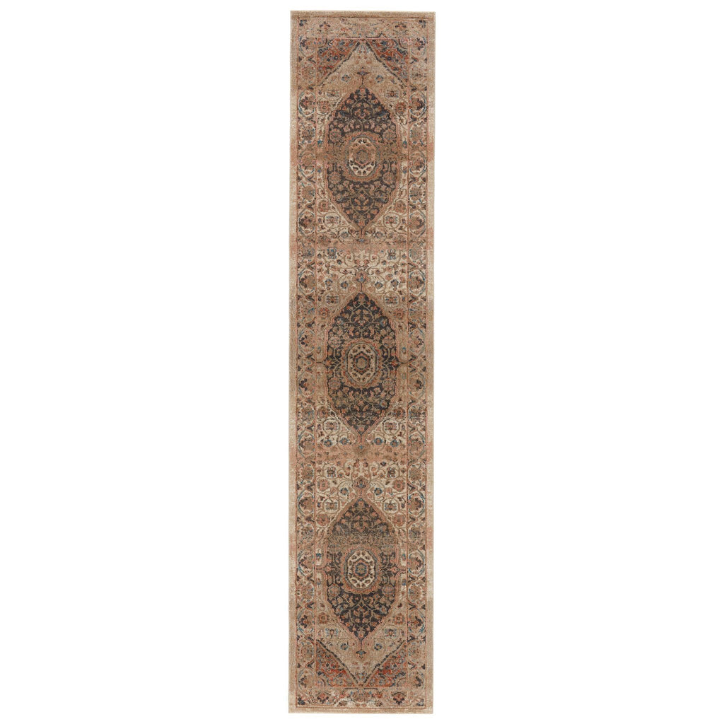 Jaipur Living Myriad Irenea Medallion Tan / Ivory 2'6" x 12' Rug