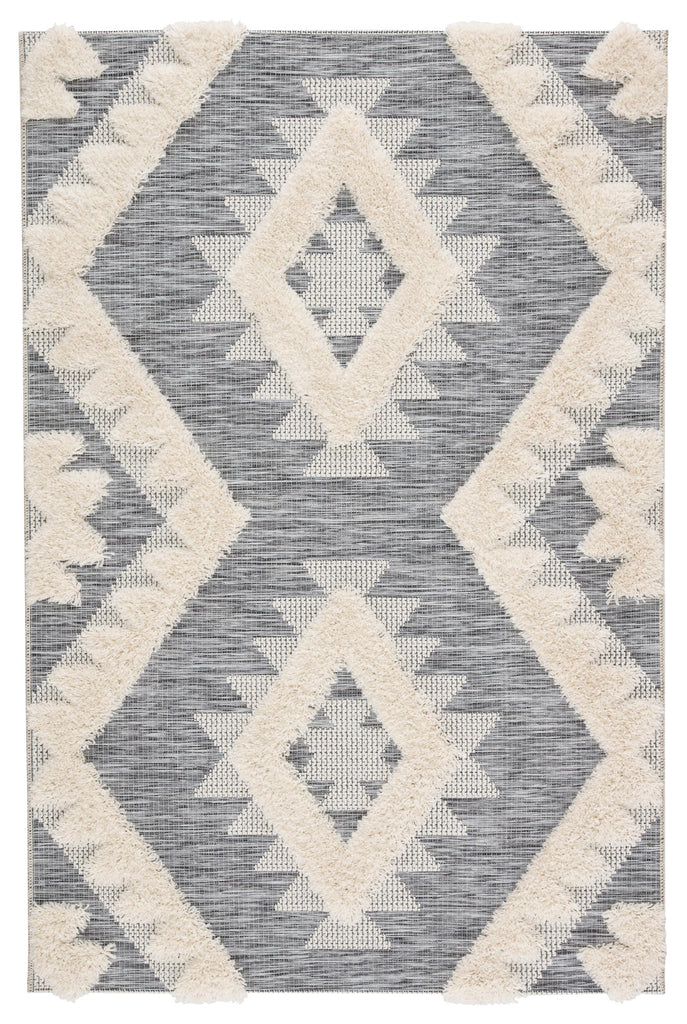 Jaipur Living Makaya Indoor/ Outdoor Geometric Gray/ Cream Area Rug (4'X5'7")