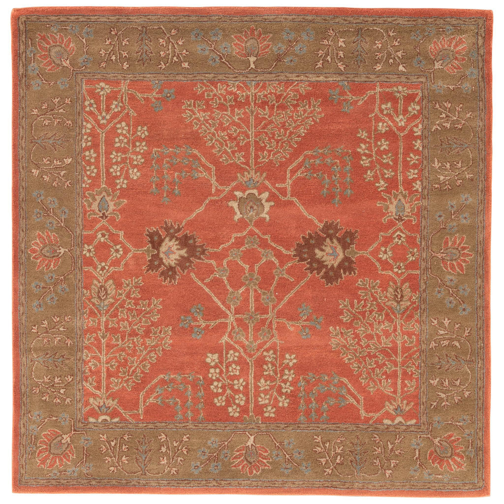 Jaipur Living Poeme Chambery Floral Orange / Brown 6' SQR Rug