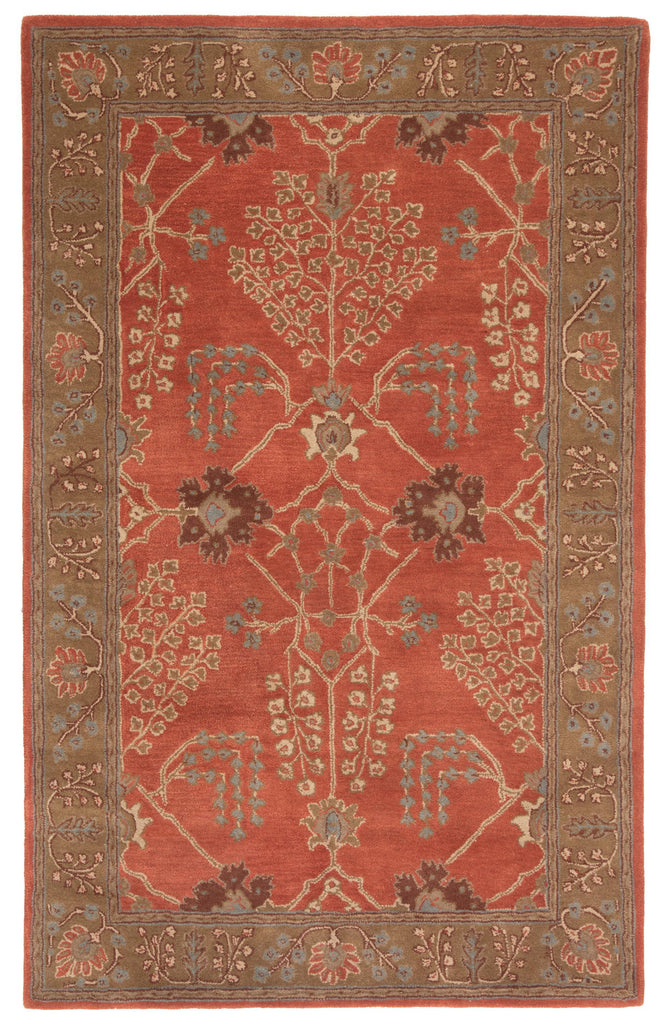 Jaipur Living Poeme Chambery Floral Orange / Brown 3'6" x 5'6" Rug