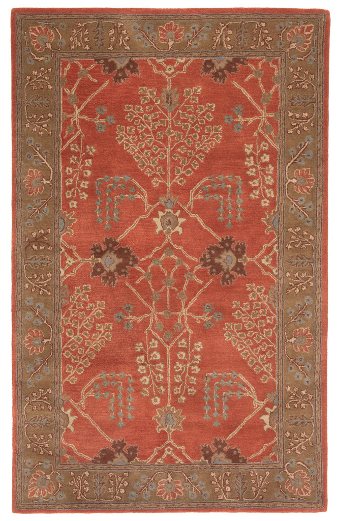 Jaipur Living Chambery Handmade Floral Orange/ Brown Area Rug (3'6"X5'6")