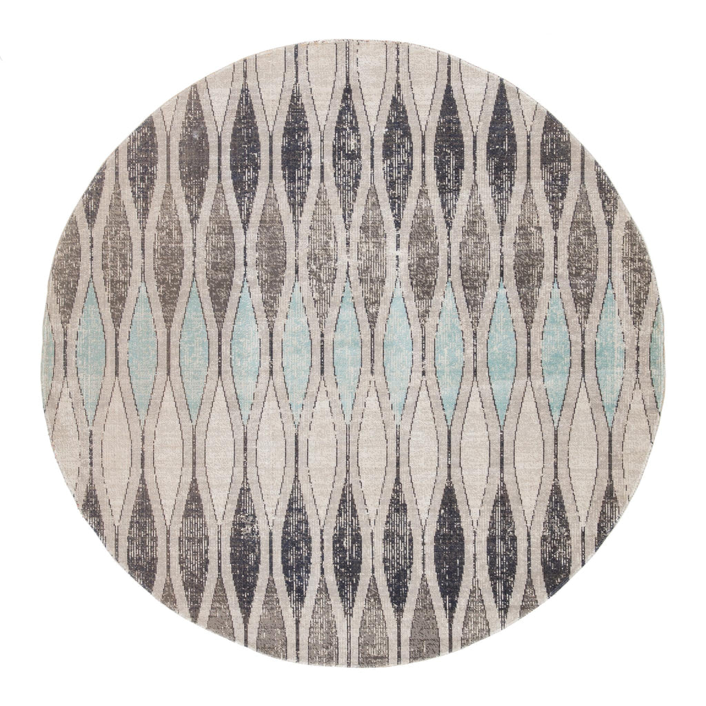 Jaipur Living Norwich Indoor/ Outdoor Geometric Gray/ Blue Round Area Rug (5'11" Rnd)