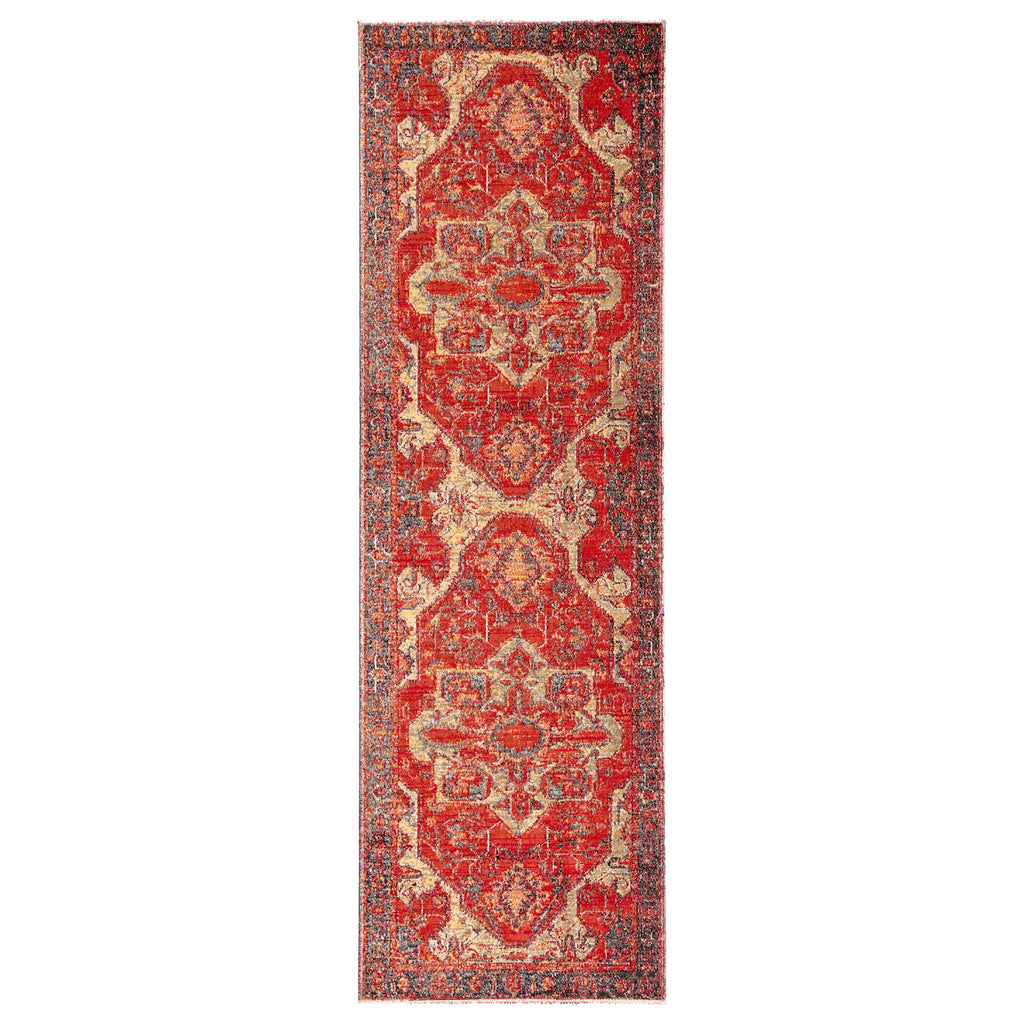 Jaipur Living Leighton Indoor/ Outdoor Medallion Red/ Blue Runner Rug (2'6"X8')