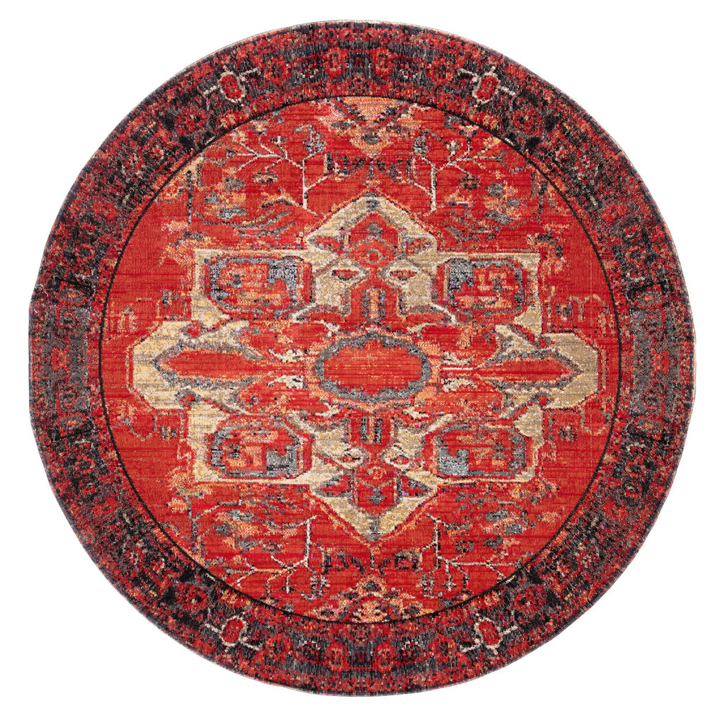 Jaipur Living Leighton Indoor/ Outdoor Medallion Red/ Blue Round Area Rug (5'11" Rnd)