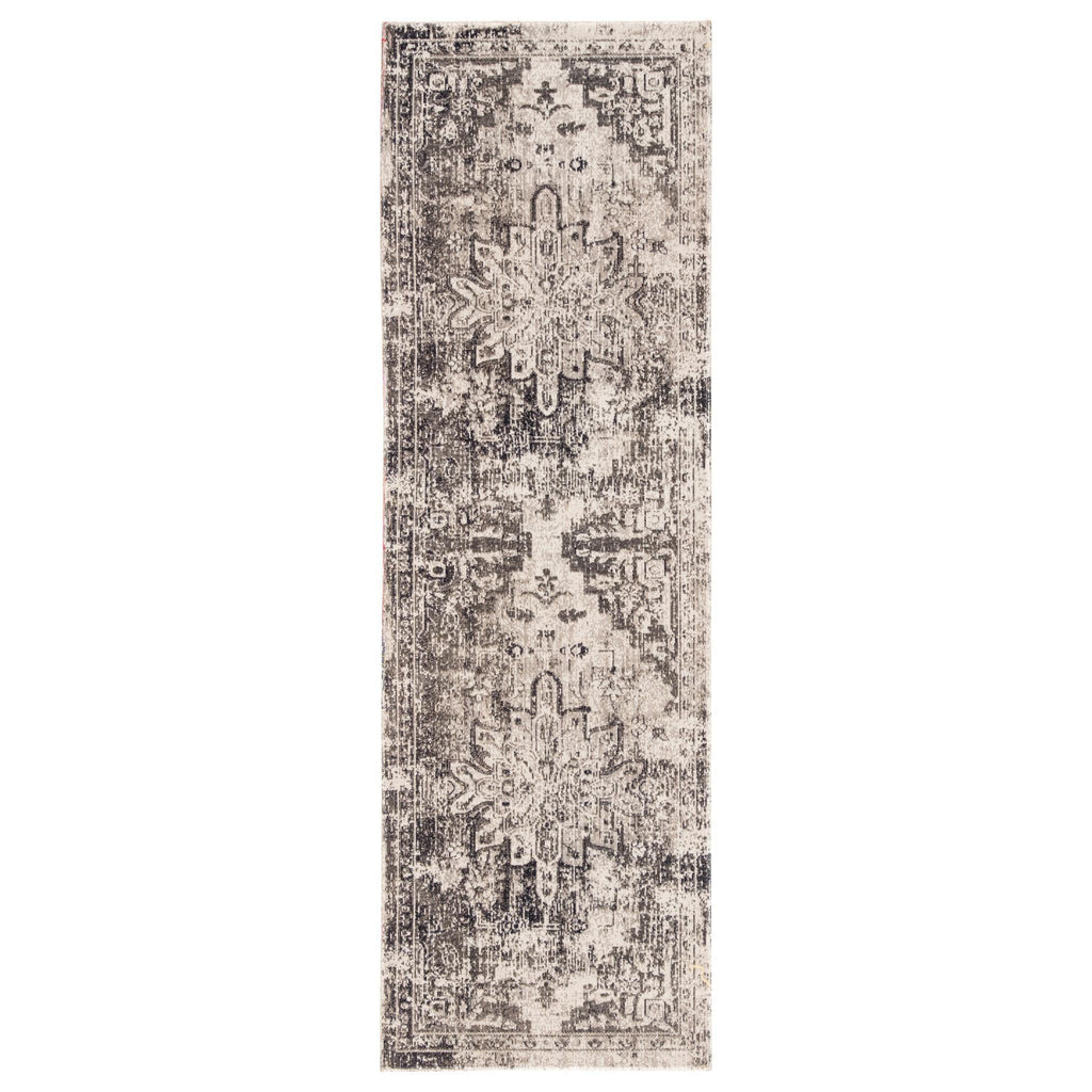 Jaipur Living Polaris Isolde Medallion Gray / Ivory 2'6" x 8' Rug