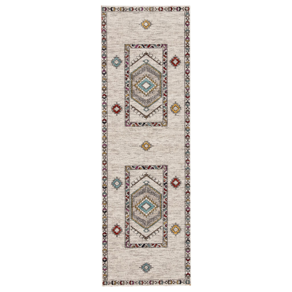 Jaipur Living Tov Indoor/ Outdoor Medallion Light Gray/ Multicolor Runner Rug (2'6"X8')