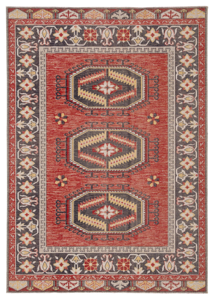 Jaipur Living Polaris Miner Medallion Red / Yellow 4' x 6' Rug