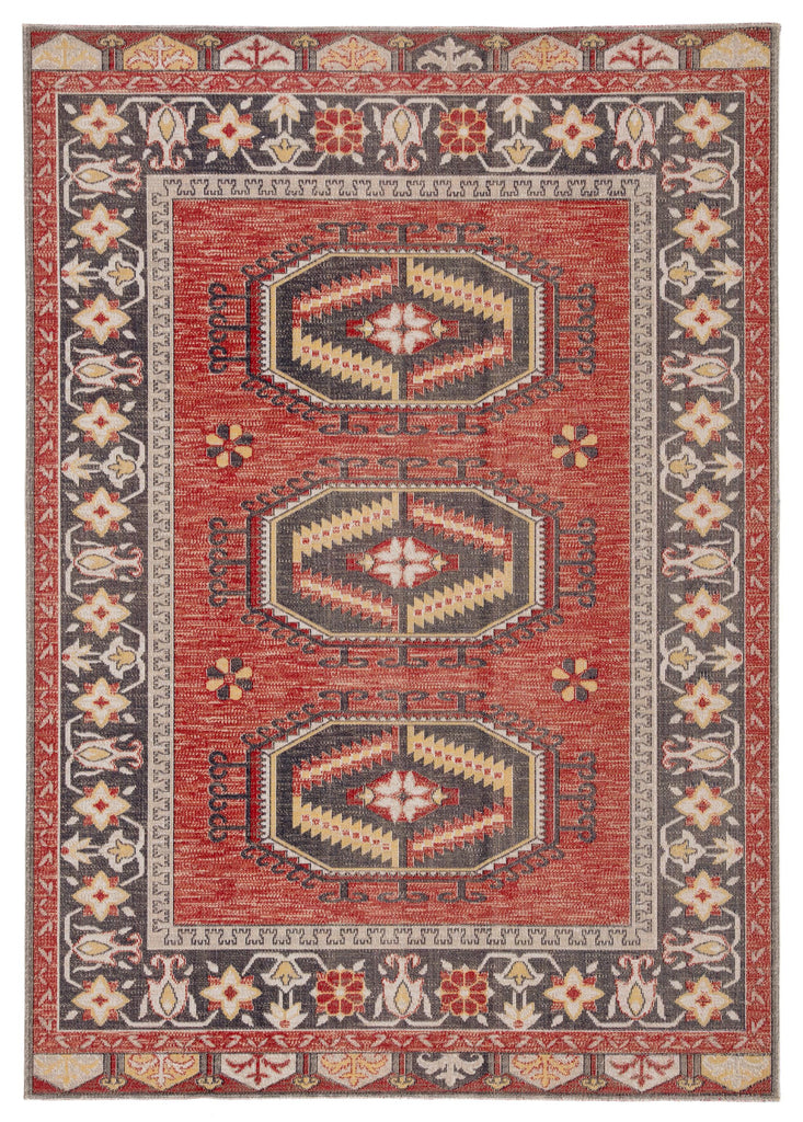 Jaipur Living Miner Indoor/ Outdoor Contemporary Red/ Yellow 4'X6' Area Rug