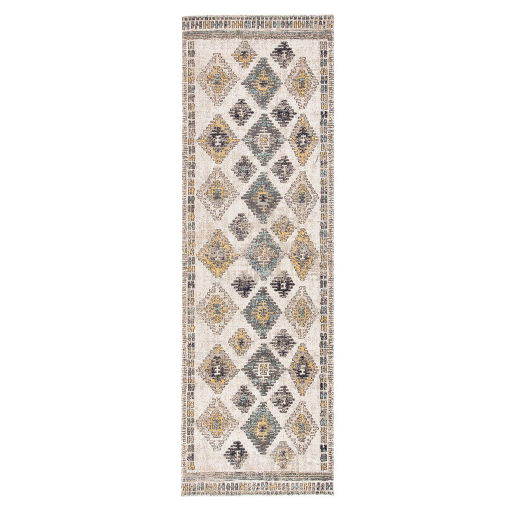 Jaipur Living Polaris Dez Tribal Blue / Yellow 2'6" x 8' Rug